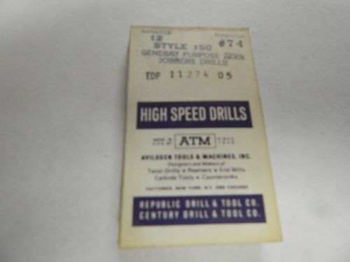 &#034;ATM&#034; Twist Drill Bits  # 74  Lot of 12 Pcs