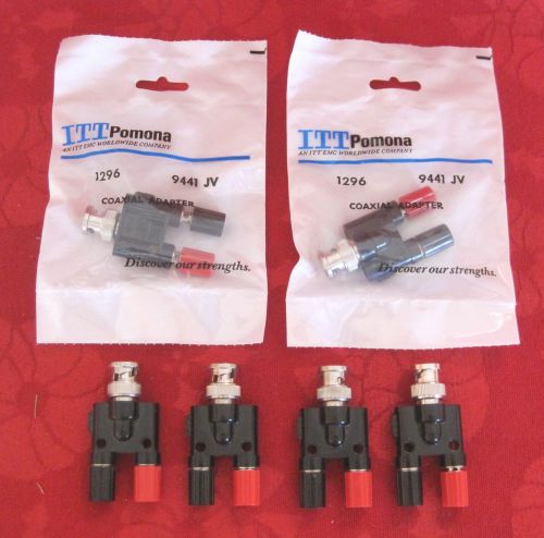 6 – New ITT Pomona 1269 BNC Male to Double Binding Post Coaxial Adapter Plugs