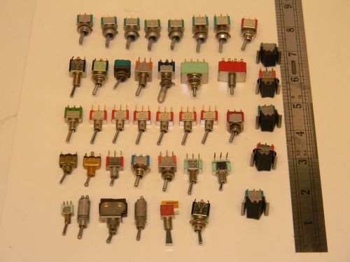 AIRCRAFT AVIONICS MINI TOGGLE SWITCH, LOT OF 41pcs + XTRA HRDW, JBT, CW, MICRO