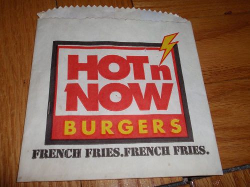 Hot&#039;n&#039;now fry bag fast food pepsi cola hot n now of burgers out of print rare for sale