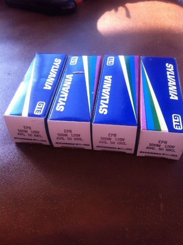 Lot Of 4 Sylvania Gte EPR  500w - 120v Projection  Lamp Bulb AVG 50 HRS