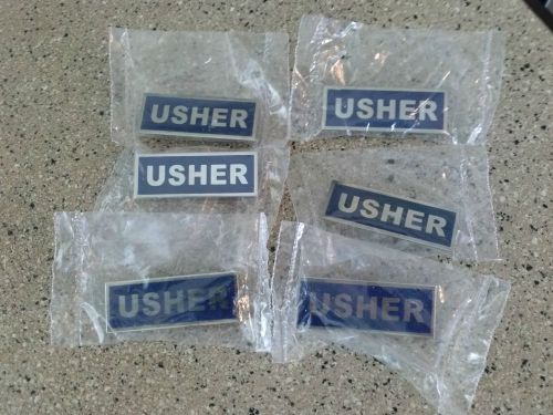 6 Church &#034; Usher Pins ( NIP )