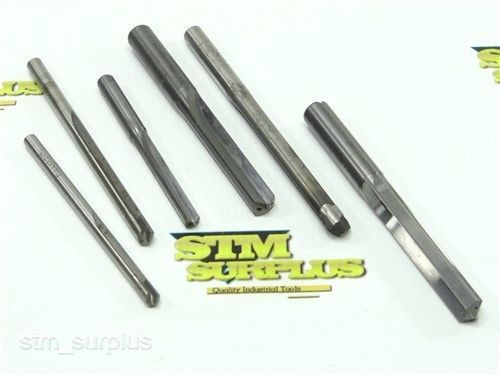 Lot of 6 solid carbide &amp; carbide tipped coolant fed &amp; reg straight flute drills for sale