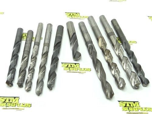 Lot of 10 hss straight shank twist drills 19/32&#034; to 7/8&#034; morse union national for sale