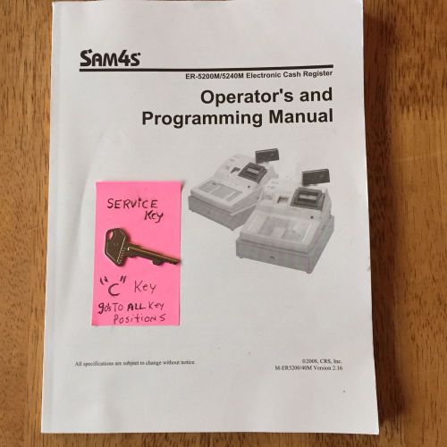 Operator Program Manual Sam4s ER-5200m 5240m Samsung Cash Register Alpha Overlay