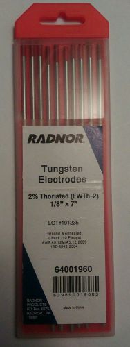 Radnor 2% Thoriated ( EWTh-2 ) 1/8&#034; X 7&#034; Tungsten Electrodes