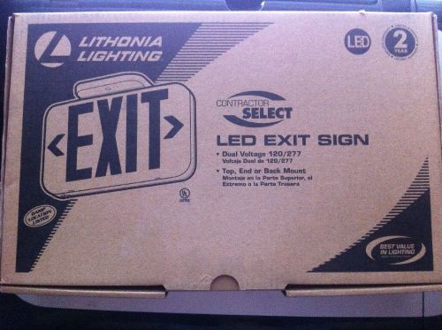 Lithonia lighting exr el led exit light with battery, red for sale