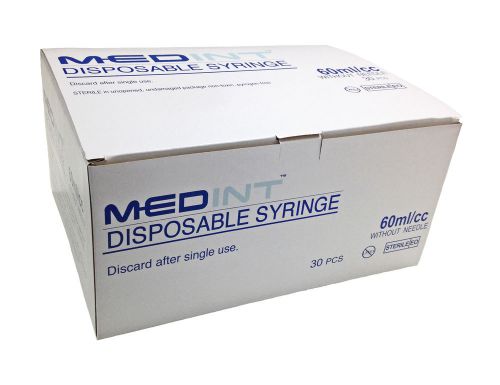 60ml 60cc syringe luer lock medint box of 30 syringes for sale