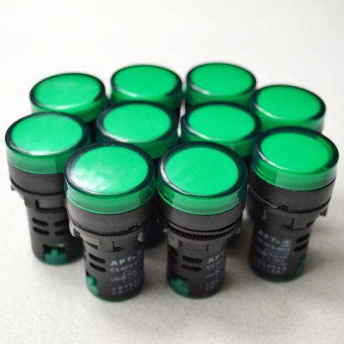 10PCS 110V 22MM GREEN LED INDICATOR PILOT SIGNAL LIGHT LAMP BEST SELLING