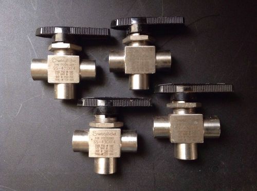 (4) SS-43GXF4 SWAGELOK 1/4&#034; FEMALE X 3 BALL VALVES