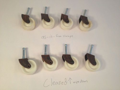 40pc LOT Furniture White HARD PLASTIC Casters Wheels 2&#034; x 7/8&#034; Copper Finish