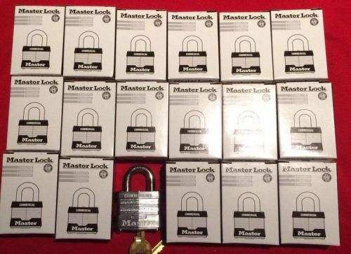 (18) NEW Master Lock Commercial Padlocks 1KA KEYED ALIKE Hardened Shackle LOT