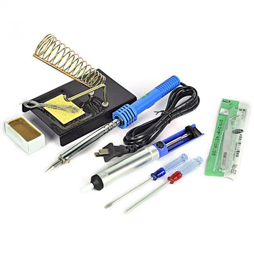 9 in 1 60W DIY Electric Solder Starter Sucker Tool Iron Stand Desolder Pump Kits