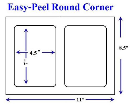 7&#034; x 4.5&#034; Premium Shipping Labels, 1000 labels (500 sheets) Round Corners