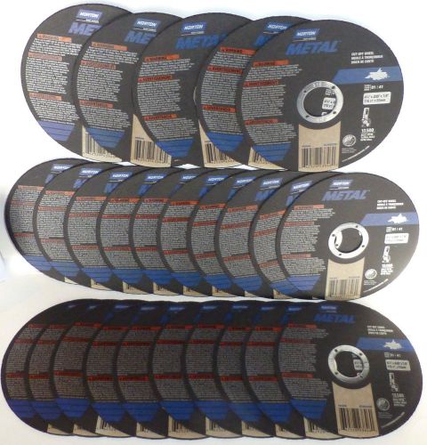 25 pc Lot NORTON ABRASIVES METAL CUT-OFF WHEEL DISCS 4-1/2&#034; x .035&#034; x 7/8&#034; 43846