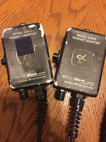 DAVID CLARK MODEL C3019 HEADSET ADAPTER #18667G-23 Lot Of 2