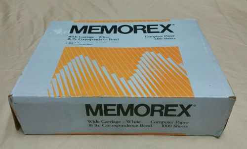 Memorex Wide Carriage Computer Paper Correspondence Bond 14-7/8 X11 1000 Sheets