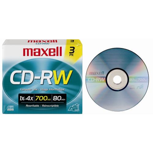 CD-RW discs Maxell 700 mb data cdrw 1-4x 6 disc pack