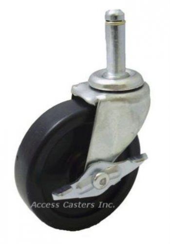 25srcpsb-211 2-1/2&#034; polyolefin swivel caster w/ brake, 7/16 x 1-7/16 grip ring for sale