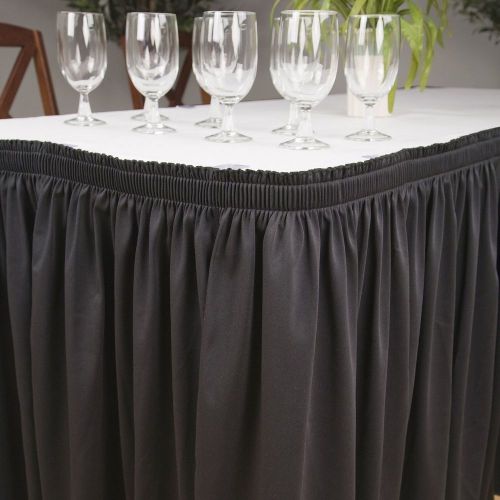 Polyester Shirred Table Skirting - 30&#034; x 72&#034; x 29&#034; - Black AB308612