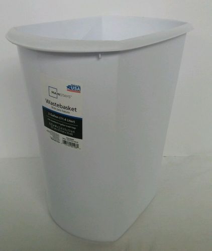 MainStays White 3 Gallon Waste Basket Trash Can Bin - NEW