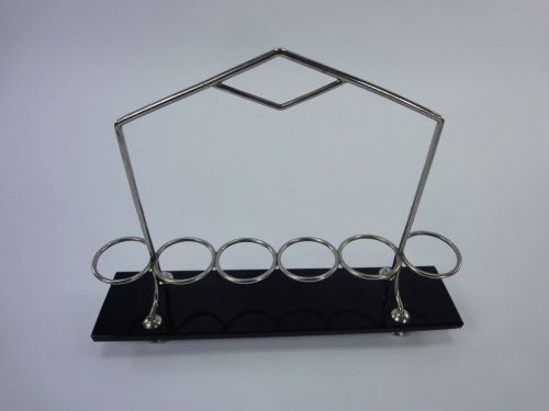 Handmade massive metal test tube spice stand shelve holder rack 6 holes 1.37&#034;eac for sale