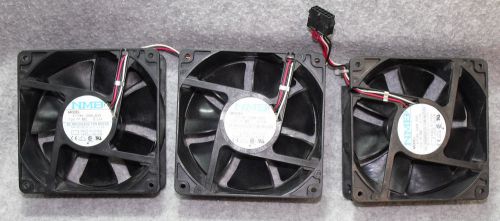 5-1/4&#034; Fans (3pcs) NMB 4715KL-04W-B39  12VDC Brushless w/Wiring Harness NOS