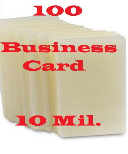 Business card 10 mil 100 pk  laminating laminator pouches sheets ... for sale