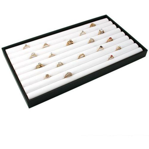 Black White Ring Jewelry Display Case Box Tray Showcase