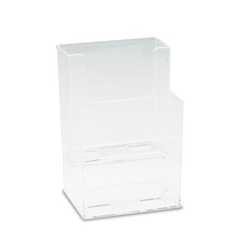 deflect-o Extra-Deep Flat Back Display, 2 Compart., 4-1/2w x 3-3/4d x 7h, Clear