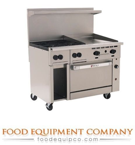 Wolf C48S-4B24G Challenger XL™ Restaurant Range Gas 48&#034; (4) Burners &amp; 24&#034;...