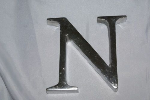 Cast aluminum block letter n sign 1 1/8&#034; thick man cave for sale