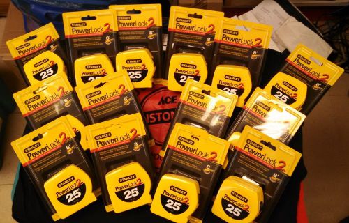 Lot of 14 stanley powerlock 2 1&#034; x 25&#039; mylar coated tape measures. made in usa. for sale