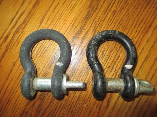 2 - Steel Shackles WLL 3-1/4T Throat Opening = 1.1&#034;