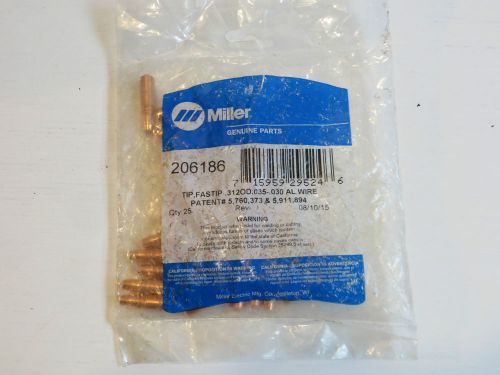 Miller mig welding tips bag of 25 tip .312od .045-.040 al wire.   (w2) for sale