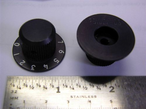 5  Military 751022-03 / 5355-00-960-7402 Black Aluminum Knobs 1.125&#034;D 1/8&#034; Shaft