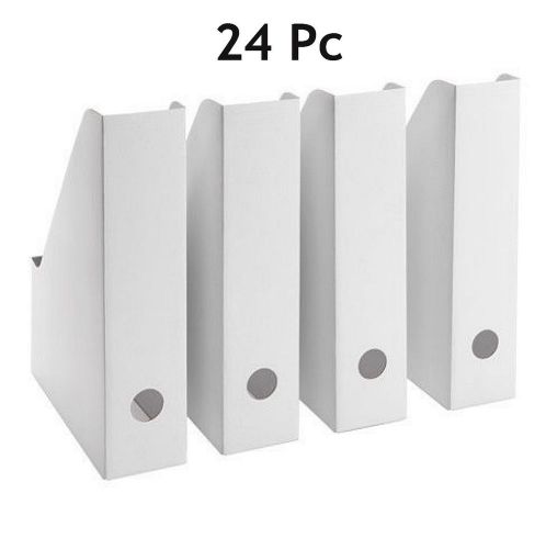 24 IKEA FLUNS Magazine File Holders Office Paper Organizer Storage White NEW