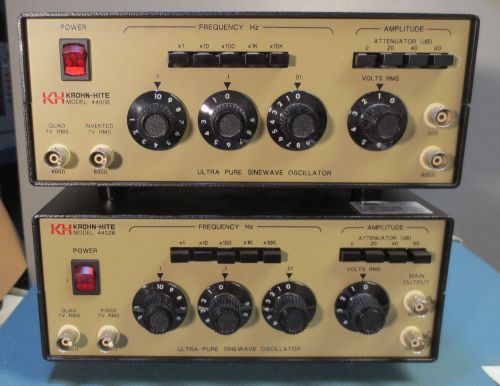 TWO KH KROHN-HITE 4400B ULTRA PURE SINEWAVE OSCILLATORS