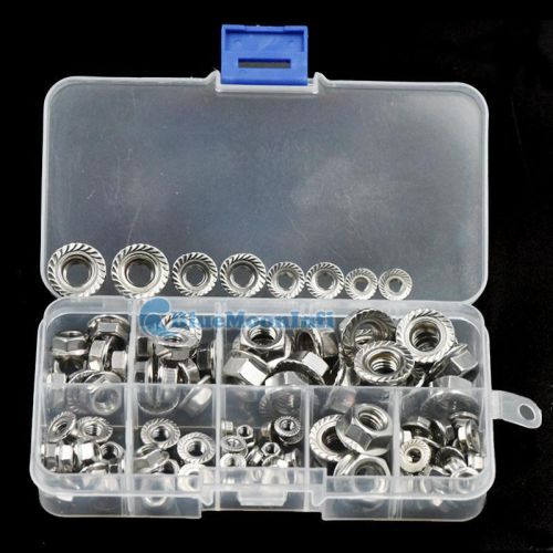 100 Pcs 304 Stainless Steel M3 M4 M5 M6 M8 Metric Flange Hex Head Nut Fastener U