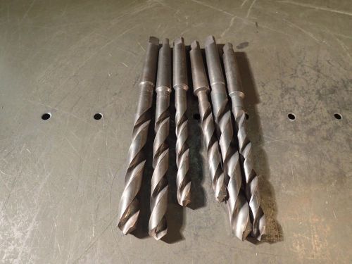 6 Pc Lot Morse Taper #2 Shank Drill Bits 1/2 11/16 31/64 33/64 37/64 43/64 MT2 2