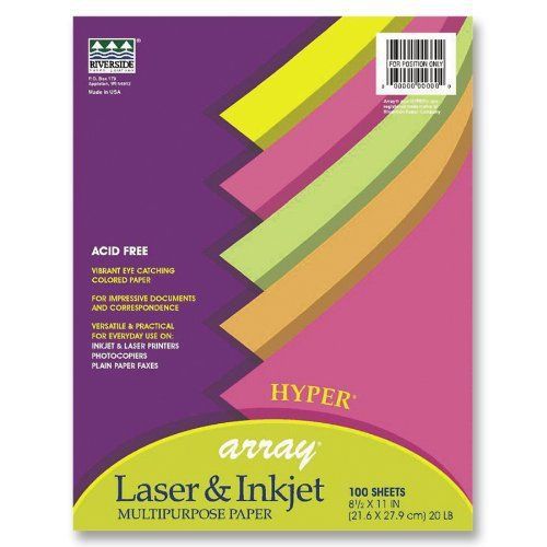 Array Pacon Bond Paper, 8 1/2 inches by 11 inches, Hyper Assortment, 500 Sheets