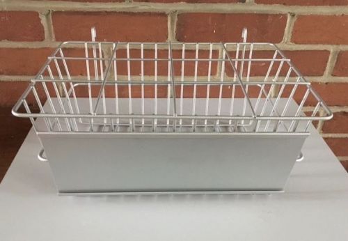 Gridwall Basket Grey Divided Sign Holder