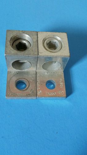 (2)ILSCO D981 Connector Lug,AL9CU,TA350,350MCM-6,Free shipping