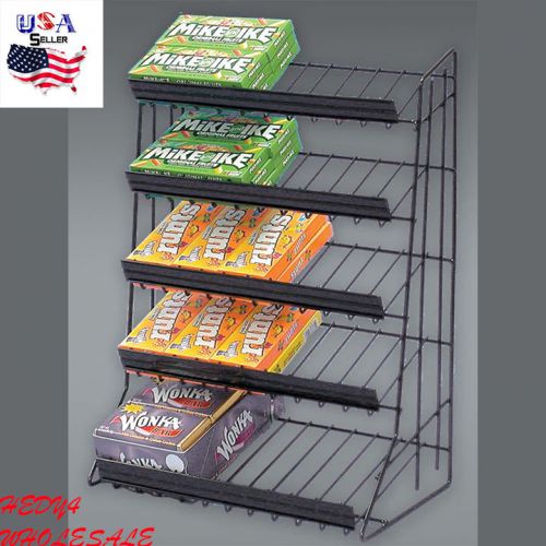 NEW Black 5 Tier Candy Rack Waterfall Merchandiser 21&#034;H x 15&#034;W x 9&#034;D WHOLESALE