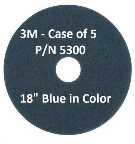 3M Blue Cleaner Pad 5300, Floor Care Pad (Case of 5)