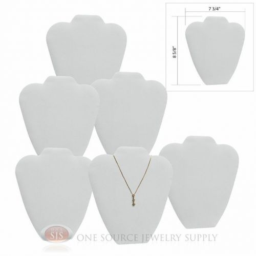 (6) 8 5/8&#034; white leather padded pendant necklace display easel presentation for sale