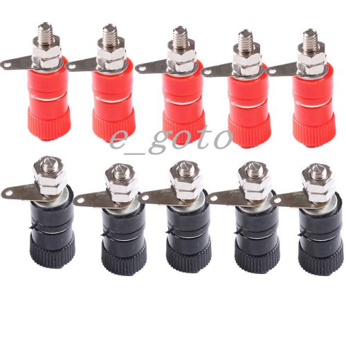 10pcs js-910b black/red  4mm banana jack female terminal block for speaker audio for sale