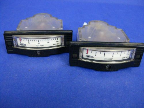 Manostar Gauges FR51, 0-20 mmH2O and 0-10 mmH2O, LOT of 2 , Used