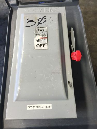 SIEMENS HF363NR 100 AMP 3 POLE 600V FUSIBLE DISCONNECT SWITCH NEMA 3R RAINPROOF