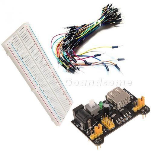 MB-102 Power Module 3.3V 5V+Breadboard Board 830 Point+65Pcs Jumper cable G1CG